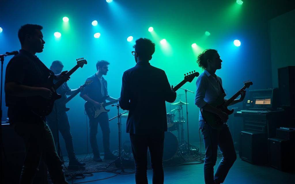 Artists performing in a studio setting